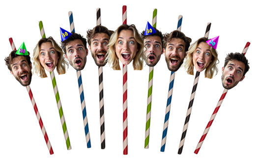 Personalised Party Face Straws from UKPartyMasks