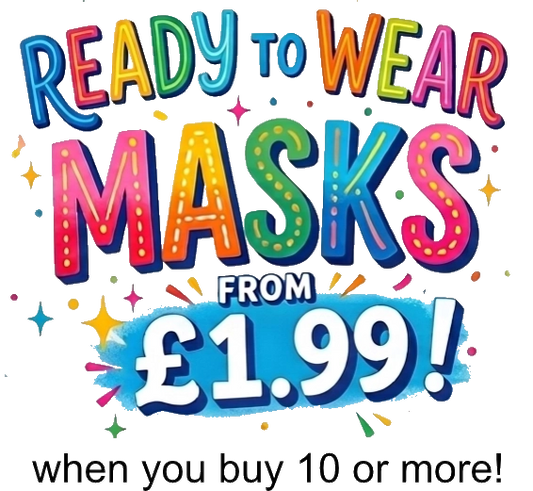 Party Face Masks with elastics from personalisedfacemask.co.uk